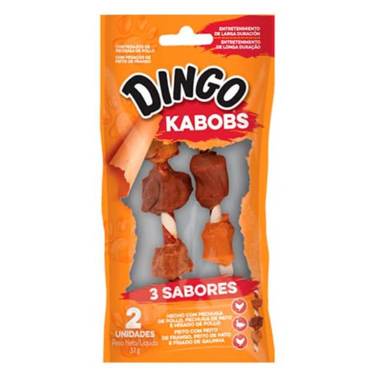 DINGO TRIPLE FLAVOR KABOBS 2 UNIDADES