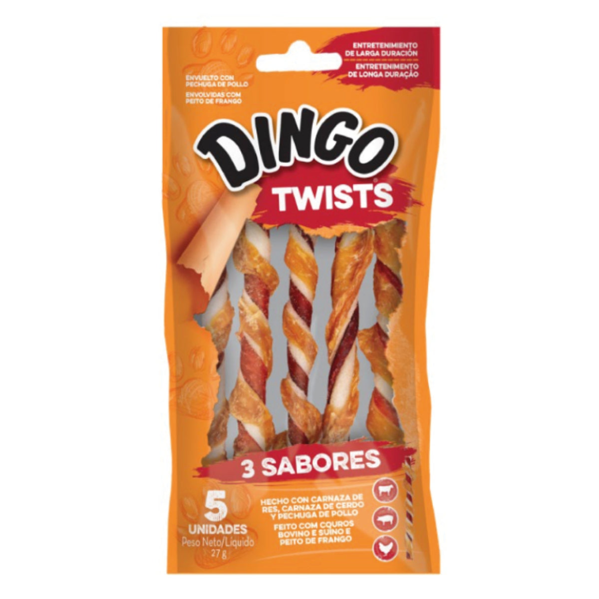DINGO TRIPLE FLAVOR TWIST 5 UNIDADES