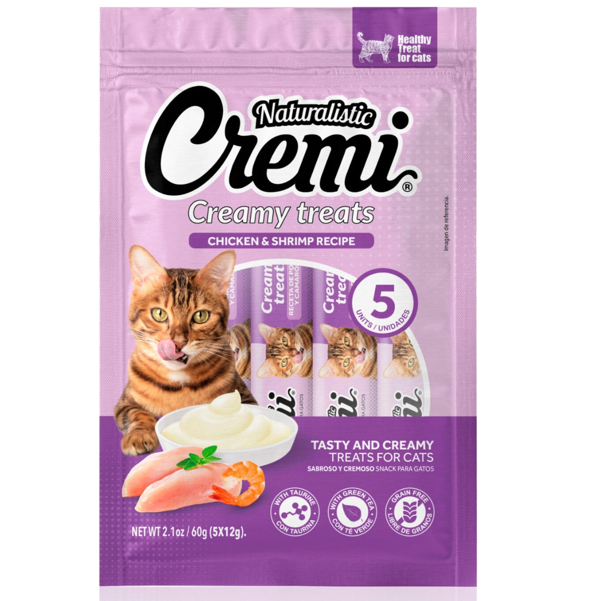 CREMI GATO POLLO CAMARÓN 5 TUBOS