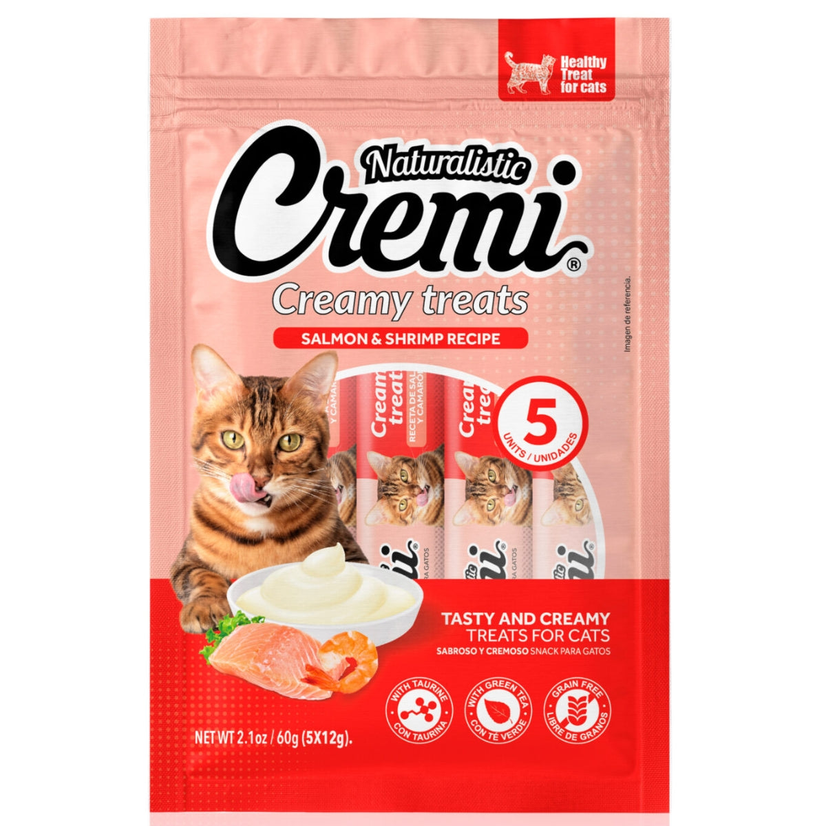 CREMI GATO SALMÓN Y CAMARÓN 5 TUBOS