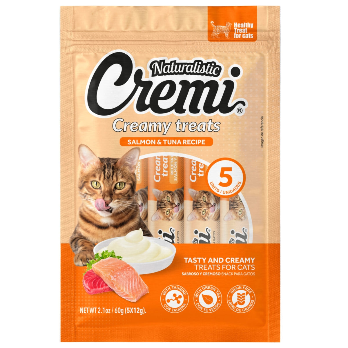 CREMI GATO SALMÓN Y ATÚN 5 TUBOS