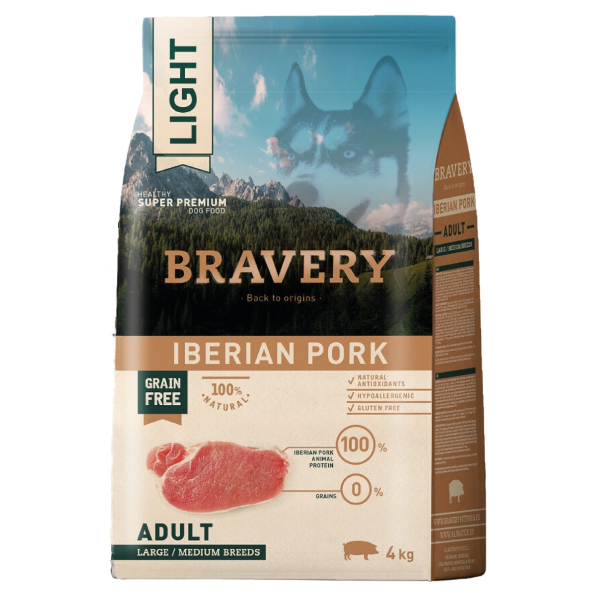 BRAVERY PERRO LIGHT IBERIAN PORK ADULT LARGE/MEDIUM BREEDS
