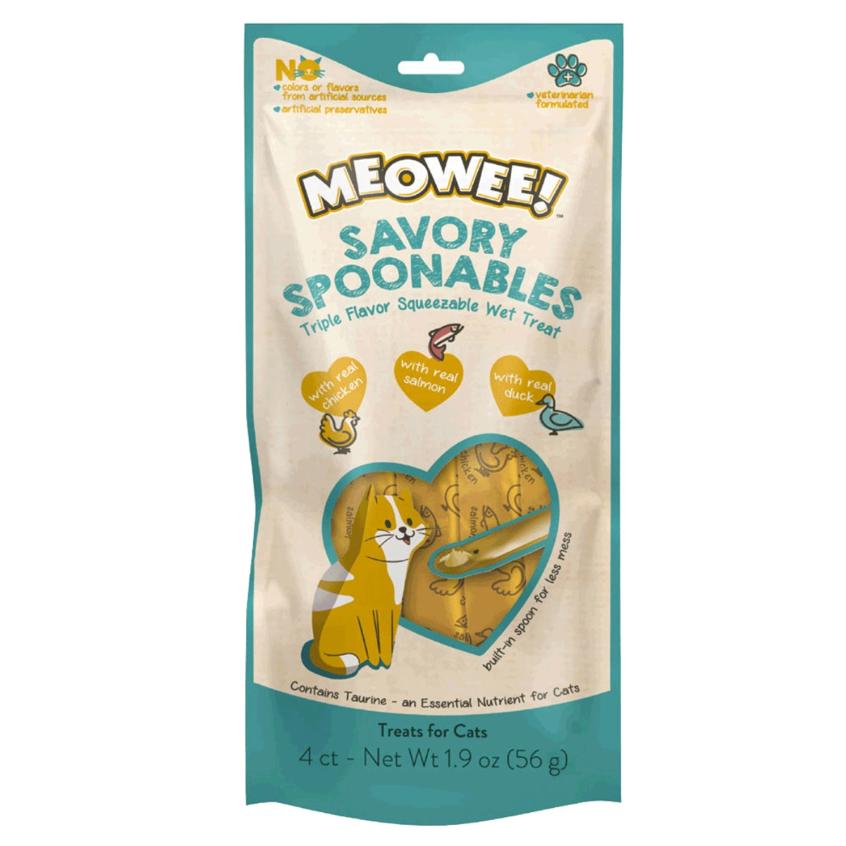 MEOWEE GATO POLLO, SALMÓN Y PATO 4 TUBOS