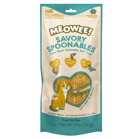 MEOWEE GATO POLLO, SALMÓN Y PATO 4 TUBOS