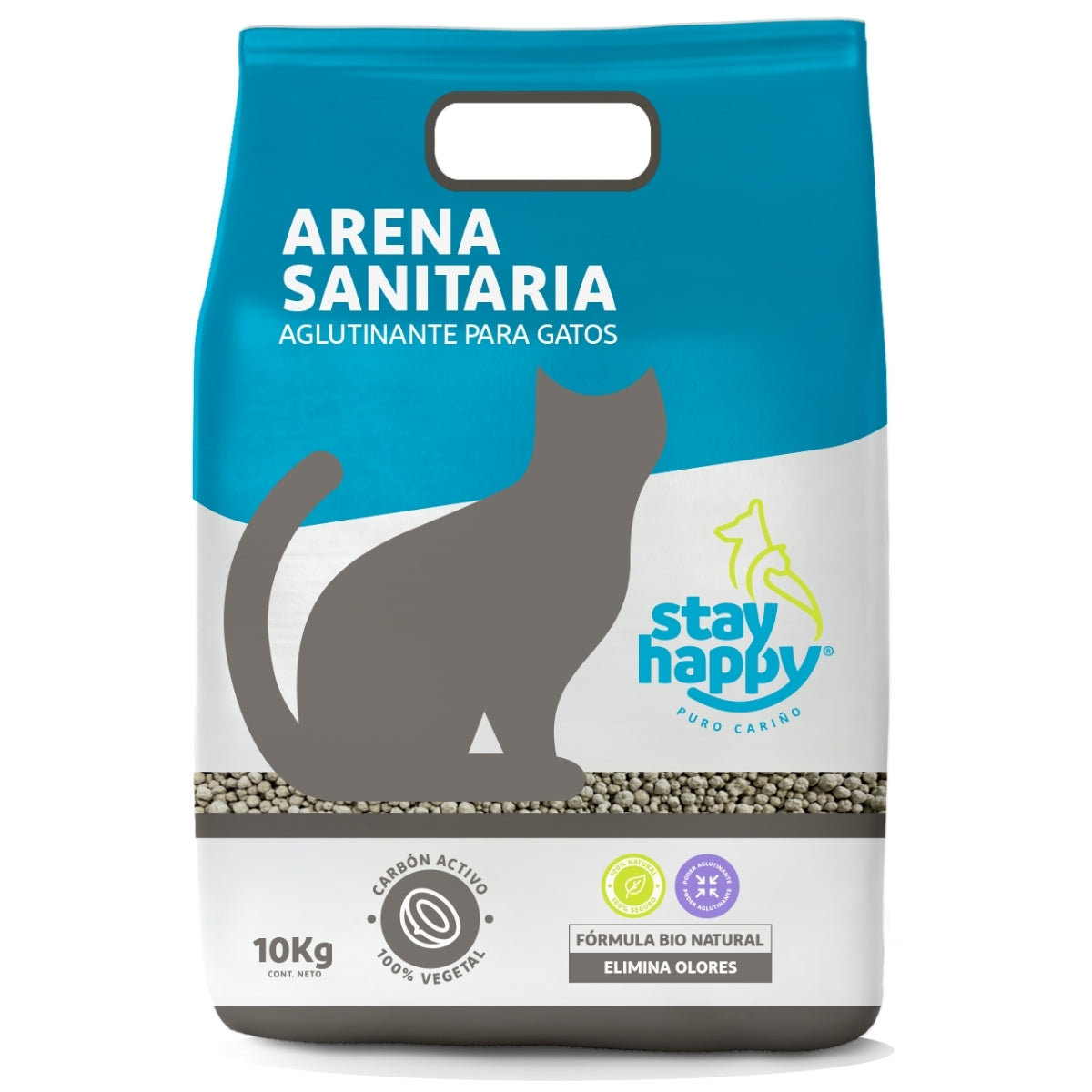 ARENA SANITARIA STAY HAPPY CARBON ACTIVO