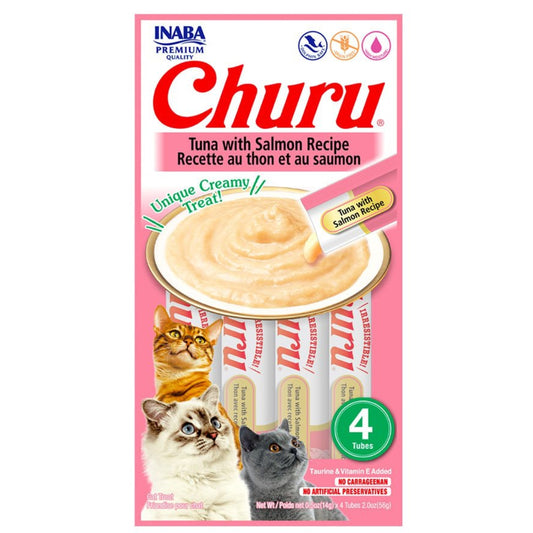 CHURU GATO ATÚN CON SALMÓN 4 TUBOS